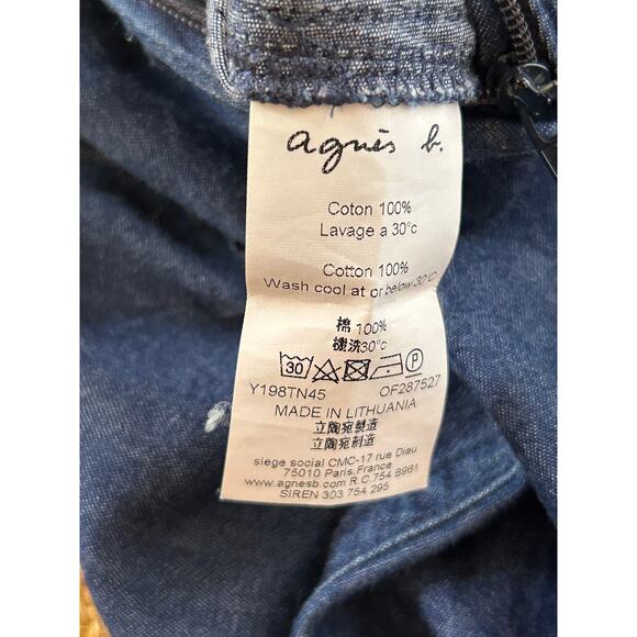 Agnes B. Paris Denim Drop Crotch Jorts Size 38 - Picture 8 of 8